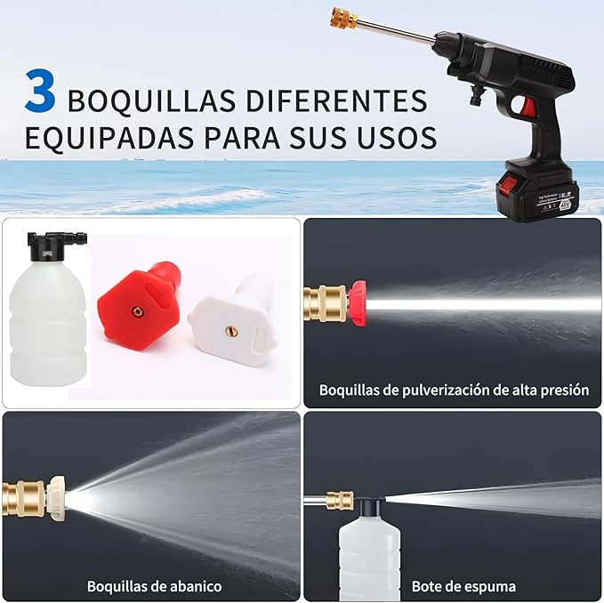HIDROLAVADORA INALÁMBRICA DE ALTA PRESIÓN + BATERÍA EXTRA GRATIS