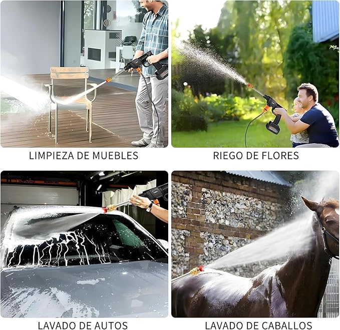 HIDROLAVADORA INALÁMBRICA DE ALTA PRESIÓN + BATERÍA EXTRA GRATIS
